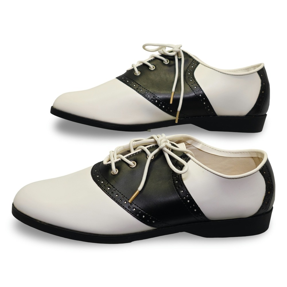 Funtasma Saddle Shoes Womens 10 Black White New Retro 50s Oxford SAD50/BW/PU